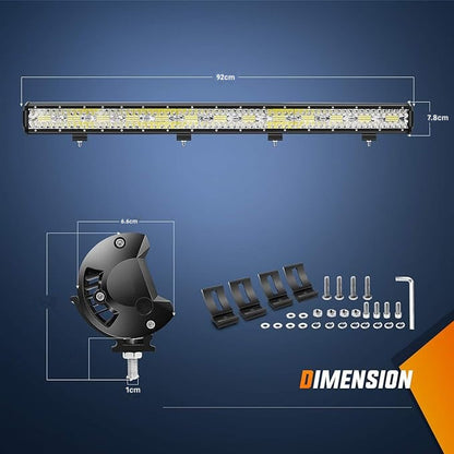 Bară LED Auto Dreaptă 56cm 130W Osram – Iluminare Super Luminoasă cu 3 Rânduri, Rezistentă la Apă și Șocuri pentru SUV-uri, Camioane, ATV-uri și Bărci
