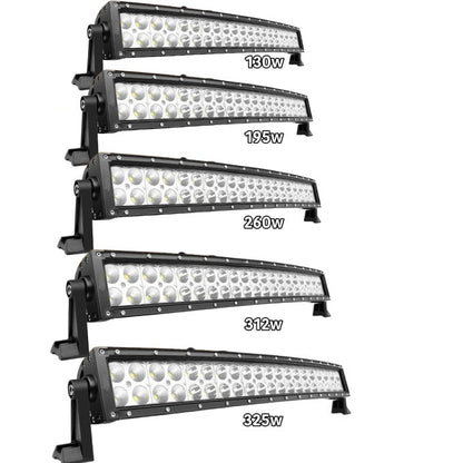 Bară LED Curbată 132cm 325W Osram – Iluminare Off-Road Super Luminoasă cu 3 Rânduri, Rezistentă la Apă și Șocuri pentru SUV, Camioane, ATV și Bărci