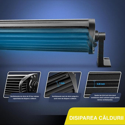 Bară LED Auto Dreaptă 56cm 130W Osram – Iluminare Super Luminoasă cu 3 Rânduri, Rezistentă la Apă și Șocuri pentru SUV-uri, Camioane, ATV-uri și Bărci