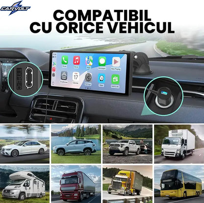 Tabletă Auto Wireless Apple CarPlay & Android Auto 10,26″, Ecran Mare HD, Compatibilă cu Orice Automobil, Navigație, Muzică și Apeluri Hands-Free