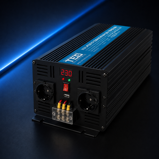 Invertor Auto 12V 220V, TED Electric TED000415, 4000W, Undă Sinusoidală Pură