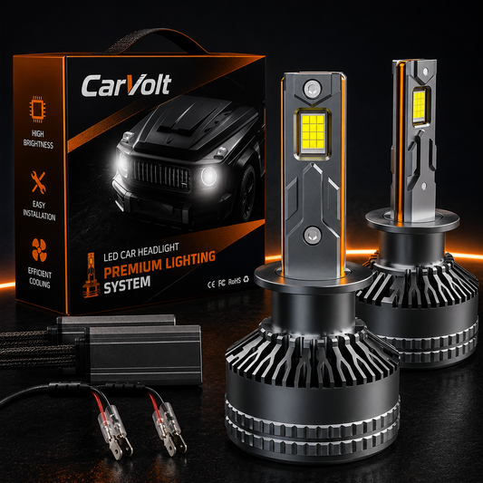 Becuri LED Auto H7 240W 24000LM cu Adaptor Inclus – Set LED Faruri Super Bright 6000K Alb Rece, CANBUS, Răcire Activă