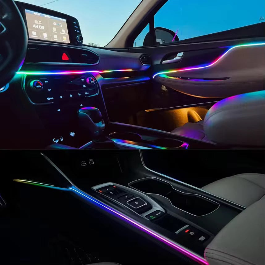 Kit Lumini Ambientale LED RGB Auto 18 Piese cu Aplicație – Iluminare Interior Mașină Multicoloră Premium