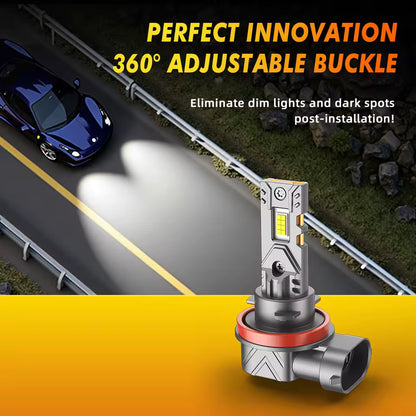 Becuri LED Auto H3 21000LM – Set 2 Becuri LED Super Bright pentru Faruri, 6000K Alb Rece, Plug & Play