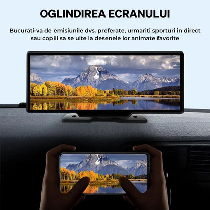 Tabletă Auto Wireless Apple CarPlay & Android Auto 10,26″, Ecran Mare HD, Compatibilă cu Orice Automobil, Navigație, Muzică și Apeluri Hands-Free
